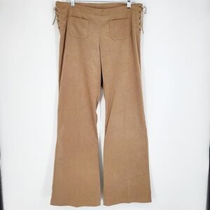 Vintage Low Rise Bell Bottom Flare Pants Lace Up Hip Tan Studio Y Size 12